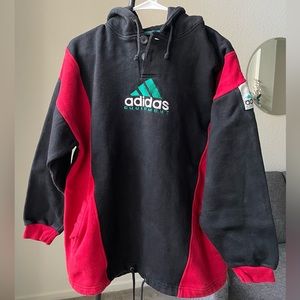 Vintage Adidas Equipment Black Hoodie Medium